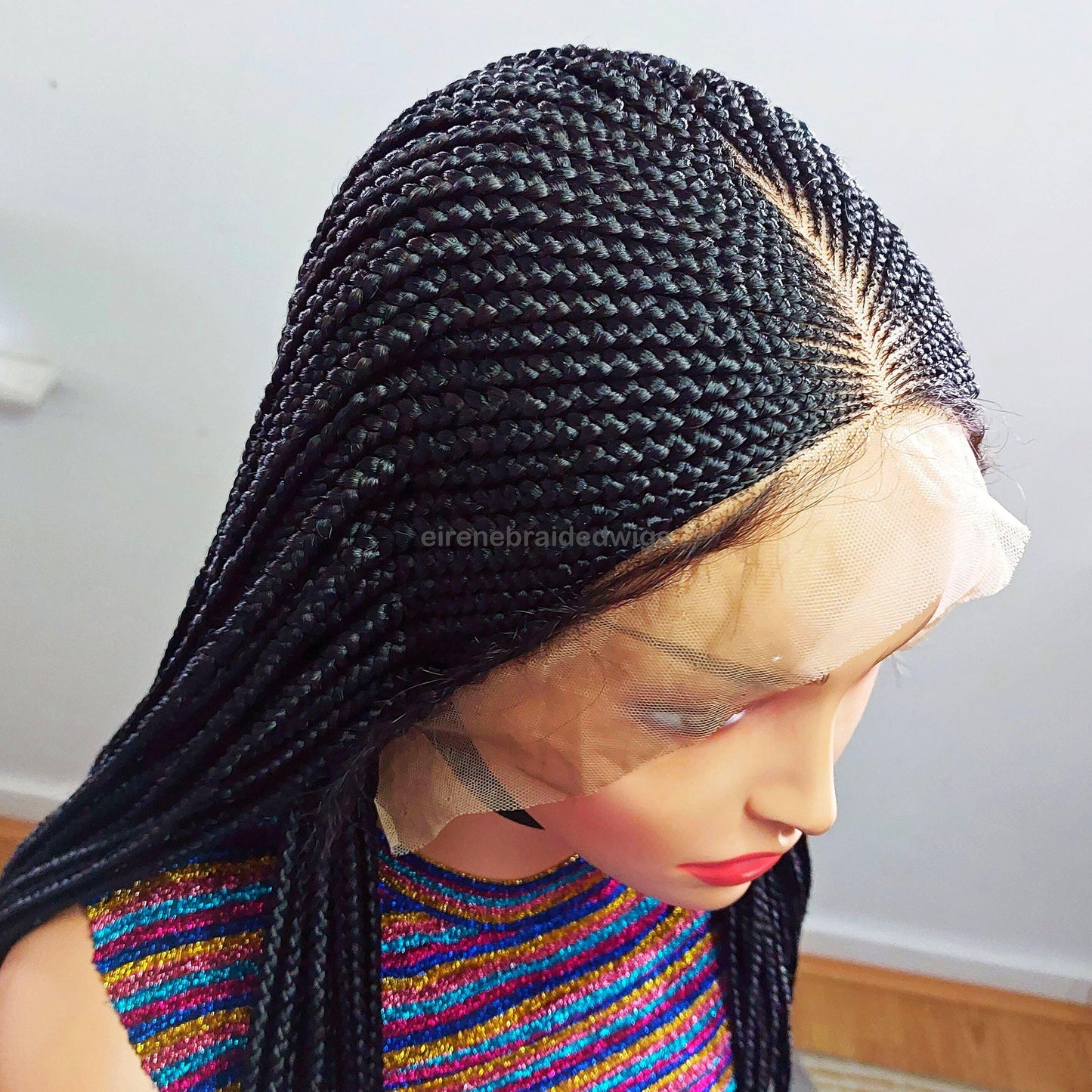 Braided Wigs for Black Women 30 Inch Braided Wig – Black Women's Lace Frontal Cornrow Wig – product image 2
