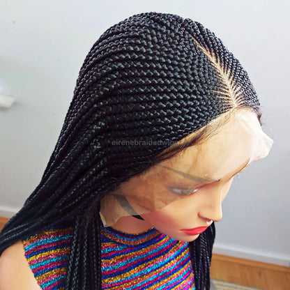 Braided Wigs for Black Women 30 Inch Braided Wig – Black Women's Lace Frontal Cornrow Wig – product image 2