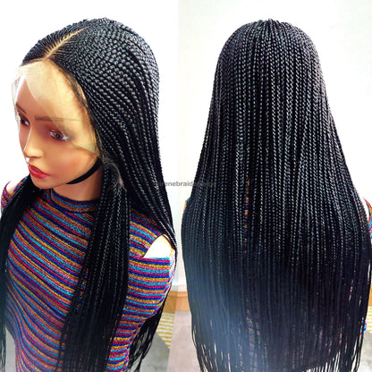Braided Wigs for Black Women 30 Inch Braided Wig – Black Women's Lace Frontal Cornrow Wig – product image 4