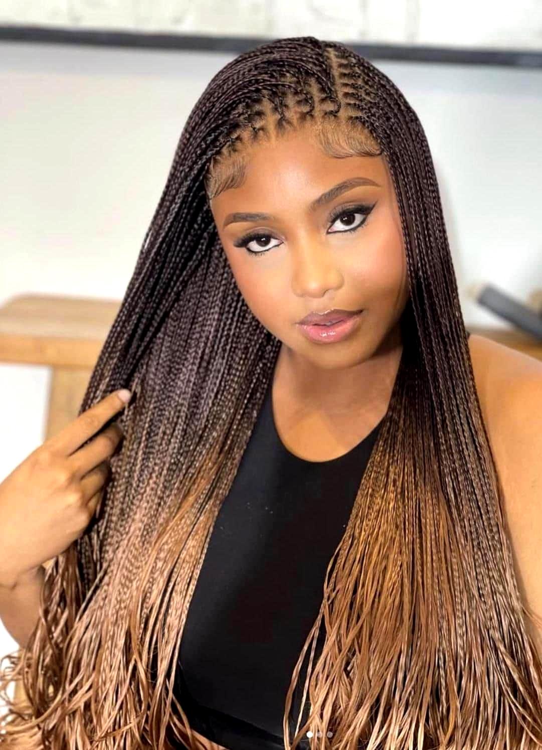 Braided Wigs for Black Women 28" Spanish Curls Braided Wig – Human Hair Lace Front – product image 2