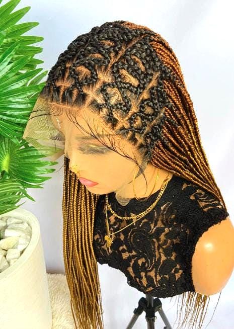 Braided Wigs for Black Women Fulani Braided Wig – Zigzag Cornrow Lace Frontal Wig with Baby Hair – product image 3
