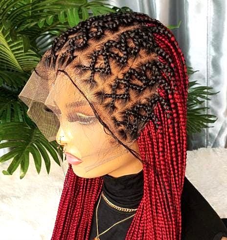 Braided Wigs for Black Women Fulani Braided Wig – Zigzag Cornrow Lace Frontal Wig with Baby Hair – product image 4