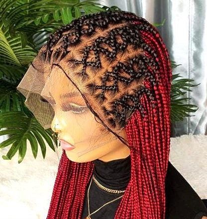 Braided Wigs for Black Women Fulani Braided Wig – Zigzag Cornrow Lace Frontal Wig with Baby Hair – product image 4