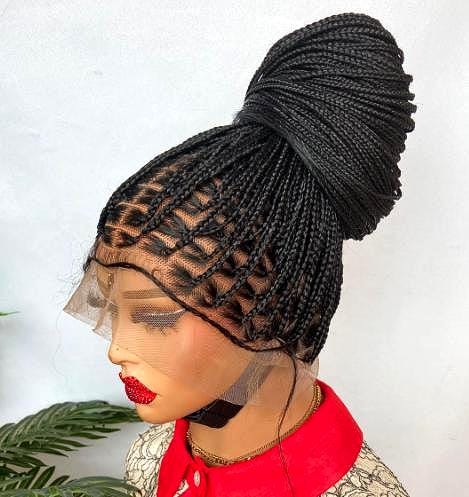 Braided Wigs for Black Women Knotless Box Braided Wig – Long Black Braids – Full Lace – Baby Hair – product image 6