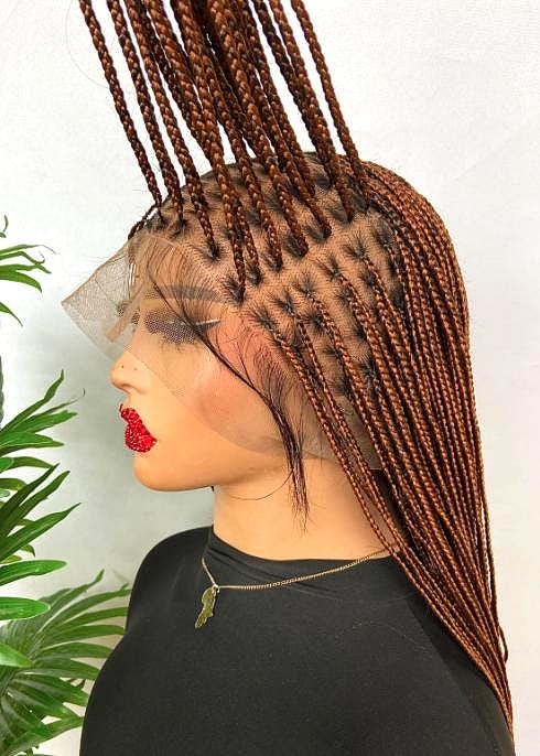 Braided Wigs for Black Women Knotless Box Braided Wig – Long Black Braids with Baby Hair – product image 2