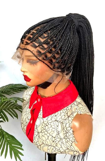 Braided Wigs for Black Women Knotless Box Braided Wig – Long Black Braids – Full Lace – Baby Hair – product image 5