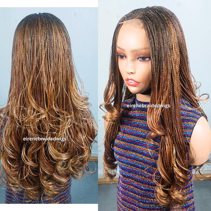 Braided Wigs for Black Women Knotless Braid Wig – Spanish Curls – Nano Twist – Human Hair Lace Front – product image 8