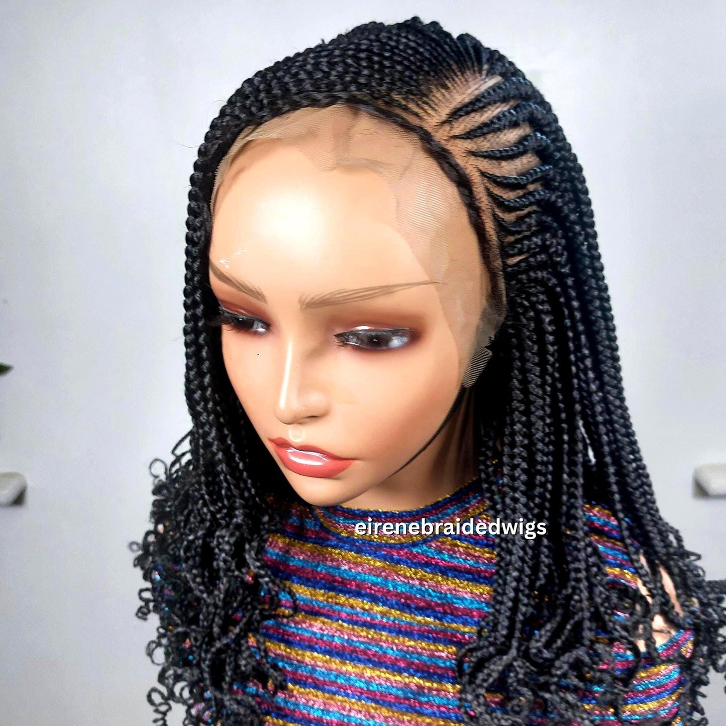 Braided Wigs for Black Women Bob Braided Wig – 12-Inch Lace Frontal Human Hair - Black Box Braids – product image 8