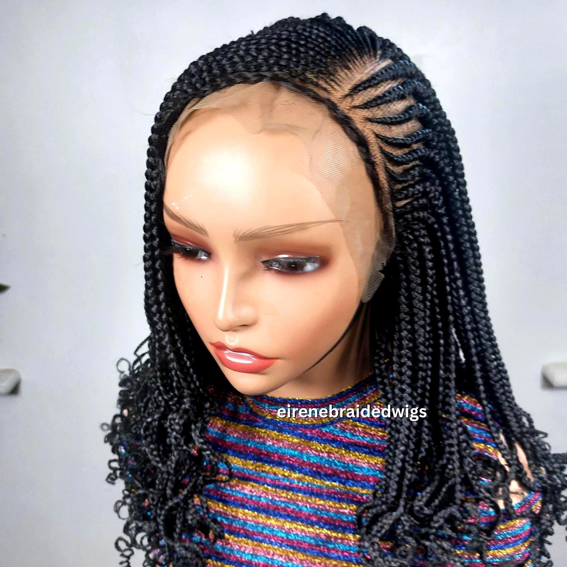 Braided Wigs for Black Women Bob Braided Wig – 12-Inch Lace Frontal Human Hair - Black Box Braids – product image 8
