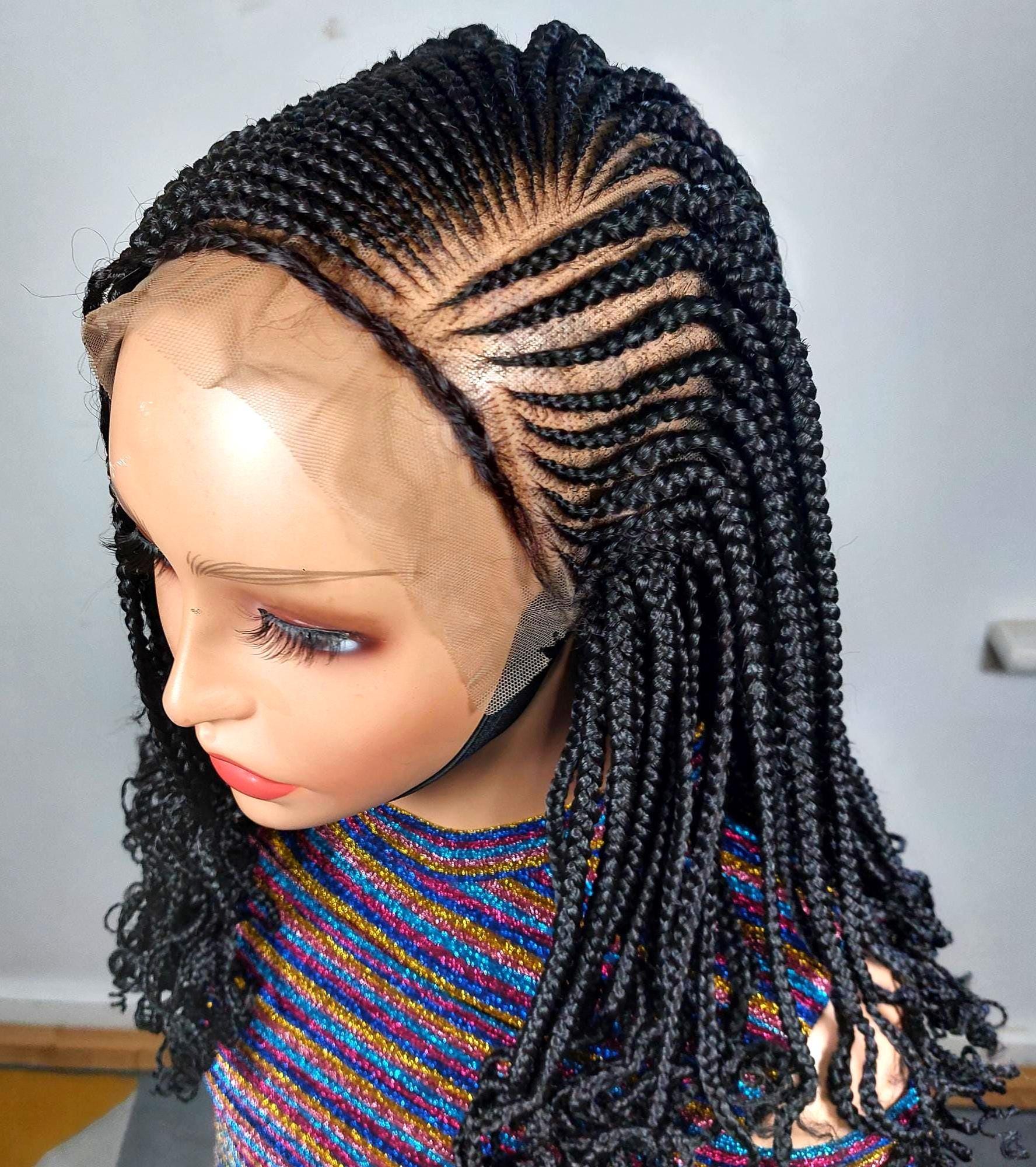 Braided Wigs for Black Women Bob Braided Wig – 12-Inch Lace Frontal Human Hair - Black Box Braids – product image 9