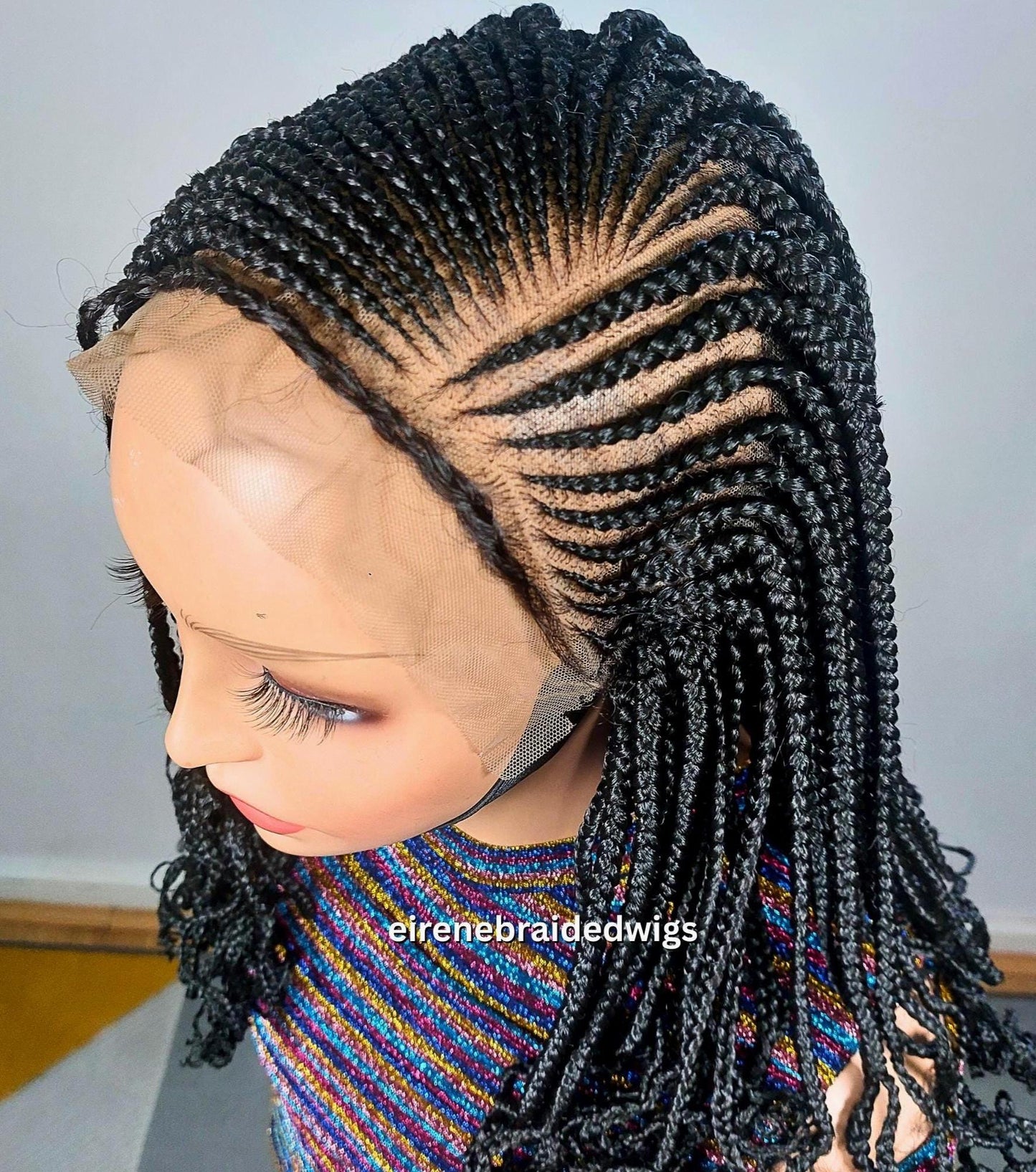 Braided Wigs for Black Women Bob Braided Wig – 12-Inch Lace Frontal Human Hair - Black Box Braids – product image 7