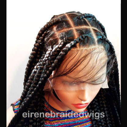 Braided Wigs for Black Women Chunky Knotless Box Braided Wig – Full Lace – Baby Hair – 36in Jumbo Braids – product image 2