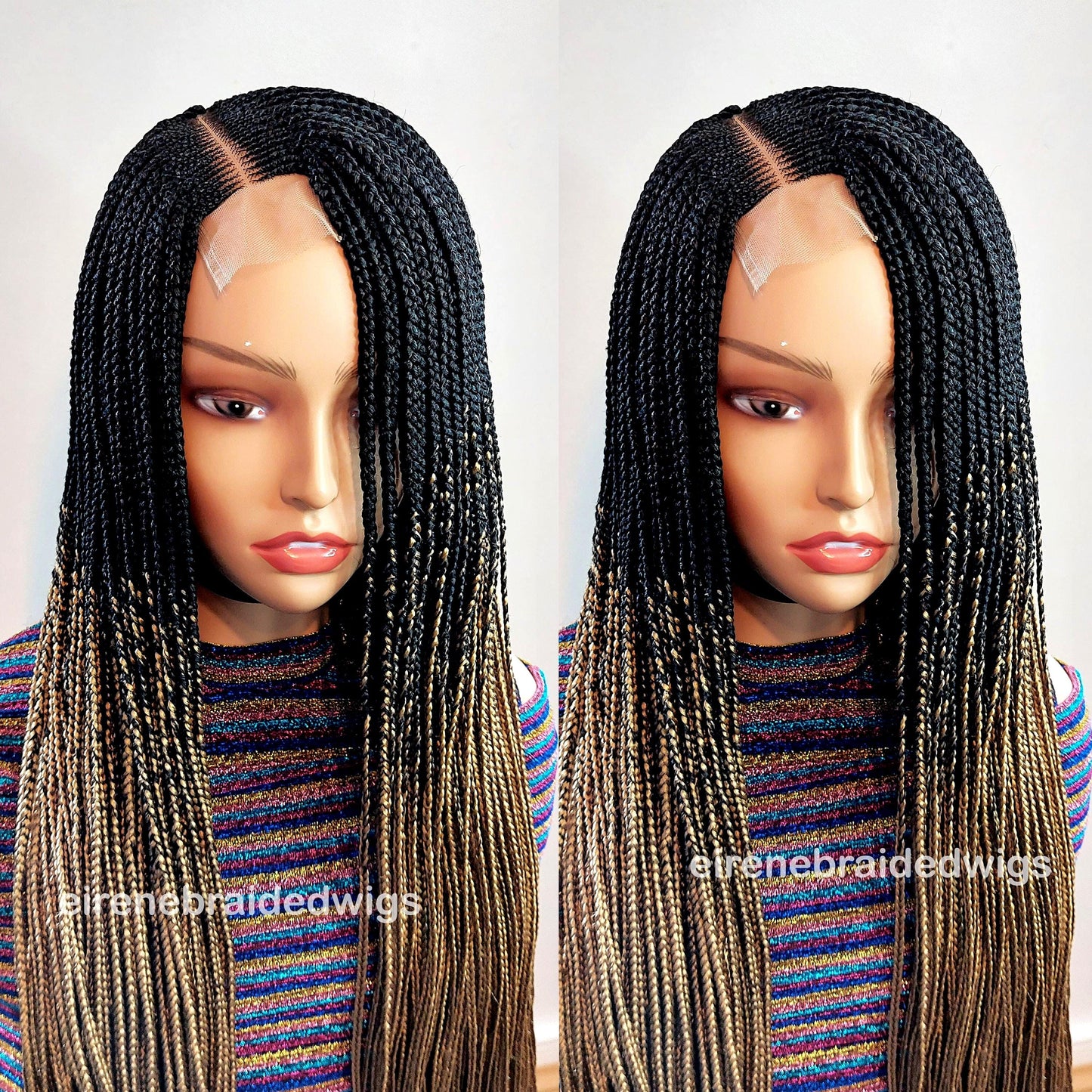 Braided Wigs for Black Women 30 inch Fulani Braided Wig – Ombre Lace Front Wig – product image 2