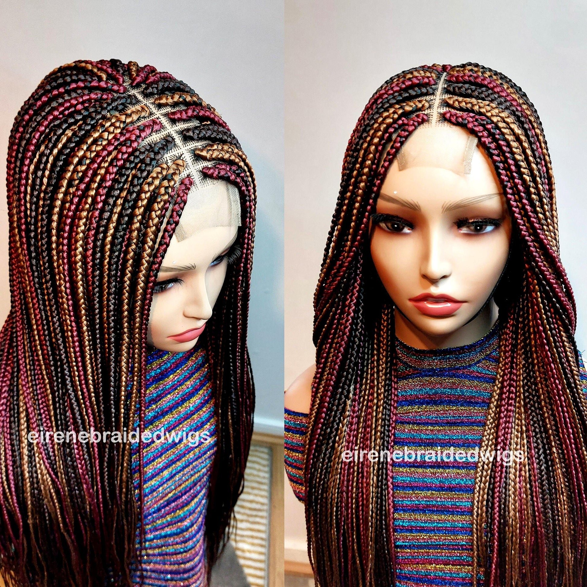 Braided Wigs for Black Women Long Box Braids Wig – 4-Color Lace Closure – Knotless Braids – product image 3