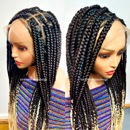 Braided Wigs for Black Women Knotless Braided Wig – Jumbo Box Braids – Baby Hair – Full Lace – 30in – product image 1