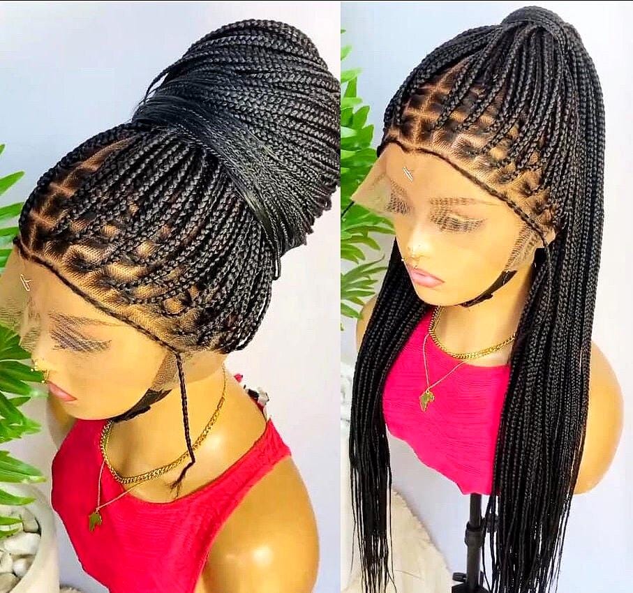 Braided Wigs for Black Women Knotless Box Braided Wig – Full Lace Frontal – Long Handmade Twist Braid – product image 1