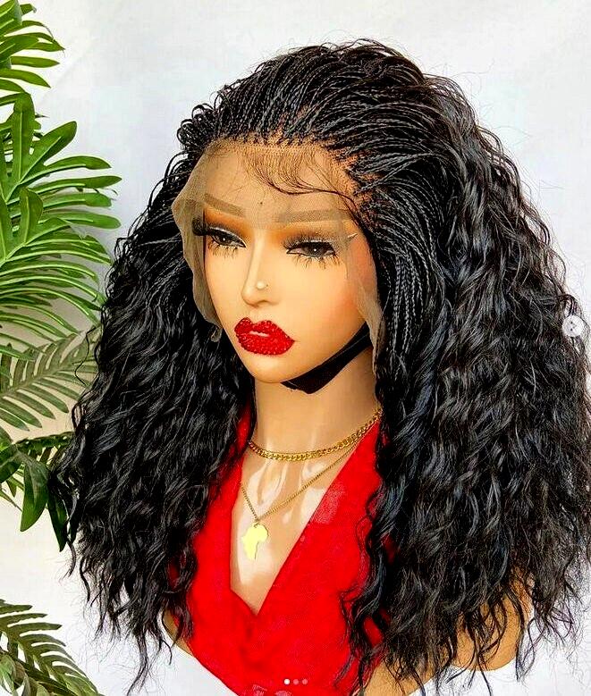 Braided Wigs for Black Women Lace-Front Micro Braided Wig – Boho Deep-Wave Passion Twist – product image 1