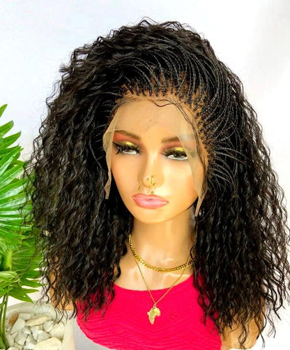 Braided Wigs for Black Women Lace-Front Micro Braided Wig – Boho Deep-Wave Passion Twist – product image 4