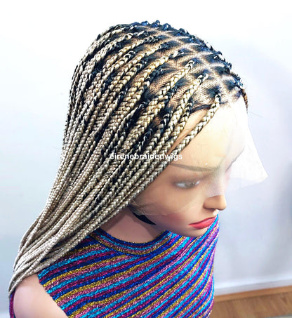 Braided Wigs for Black Women Knotless Box Braided Wig – Long Blonde Boho Goddess Locs – Full Lace – product image 2