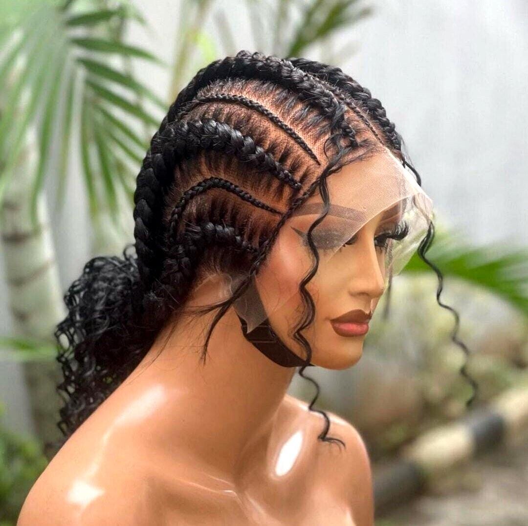 Braided Wigs for Black Women 24" Full Lace Cornrow Wig – Goddess Locs Boho Braids – product image 5