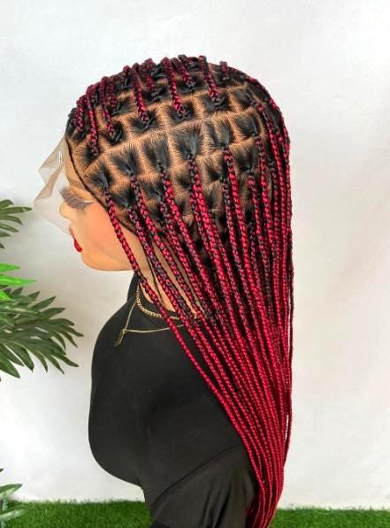 Braided Wigs for Black Women Knotless Box Braided Wig – Long Black Braids – Full Lace – Baby Hair – product image 8