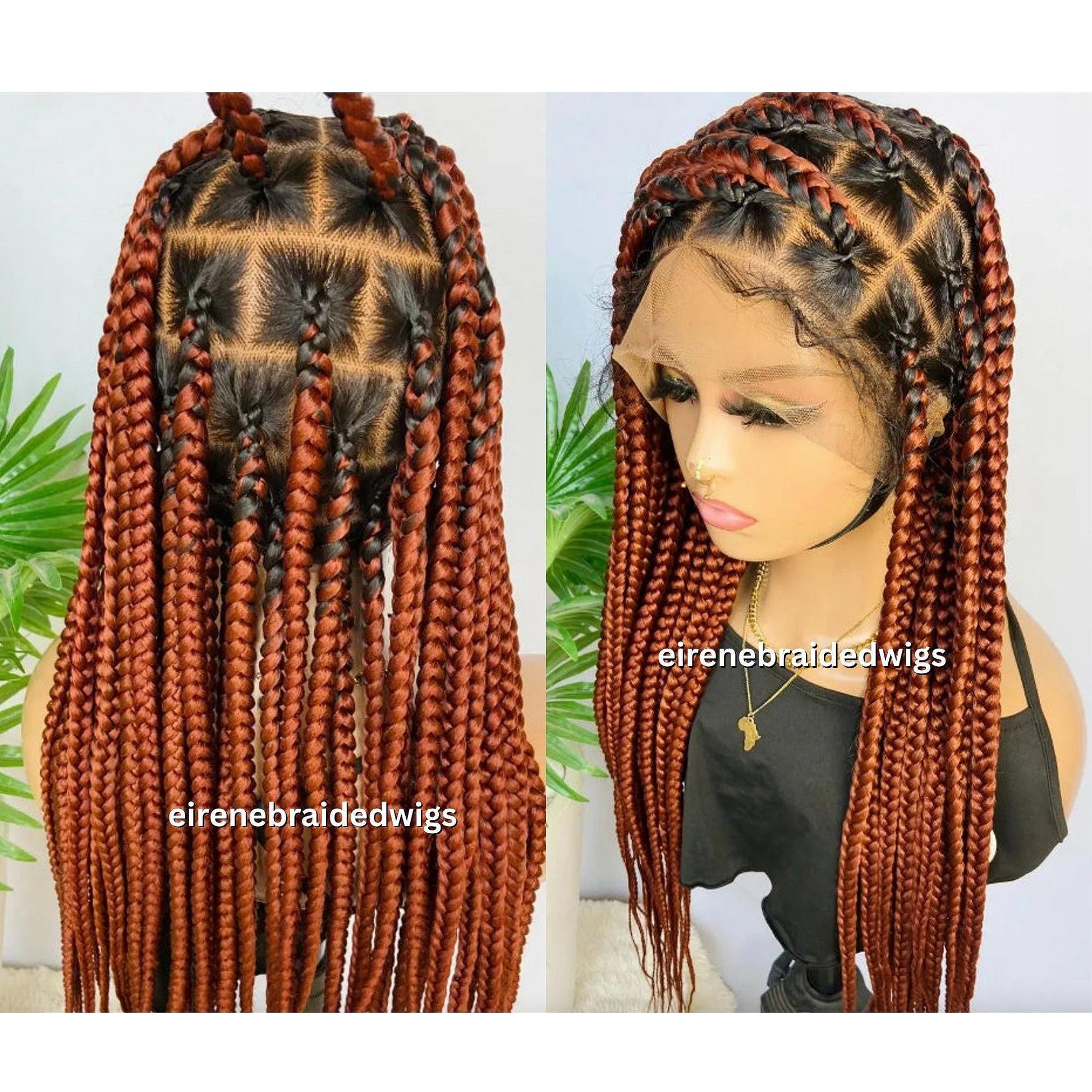 Braided Wigs for Black Women 36in Chunky Knotless Braided Wig – Full Lace – Baby Hair – product image 2