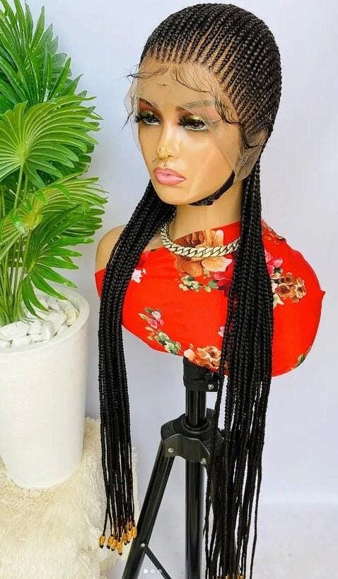Braided Wigs for Black Women Full Lace Braided Wig – 30 inch Africa Cornrow Style – Baby Hair – product image 1