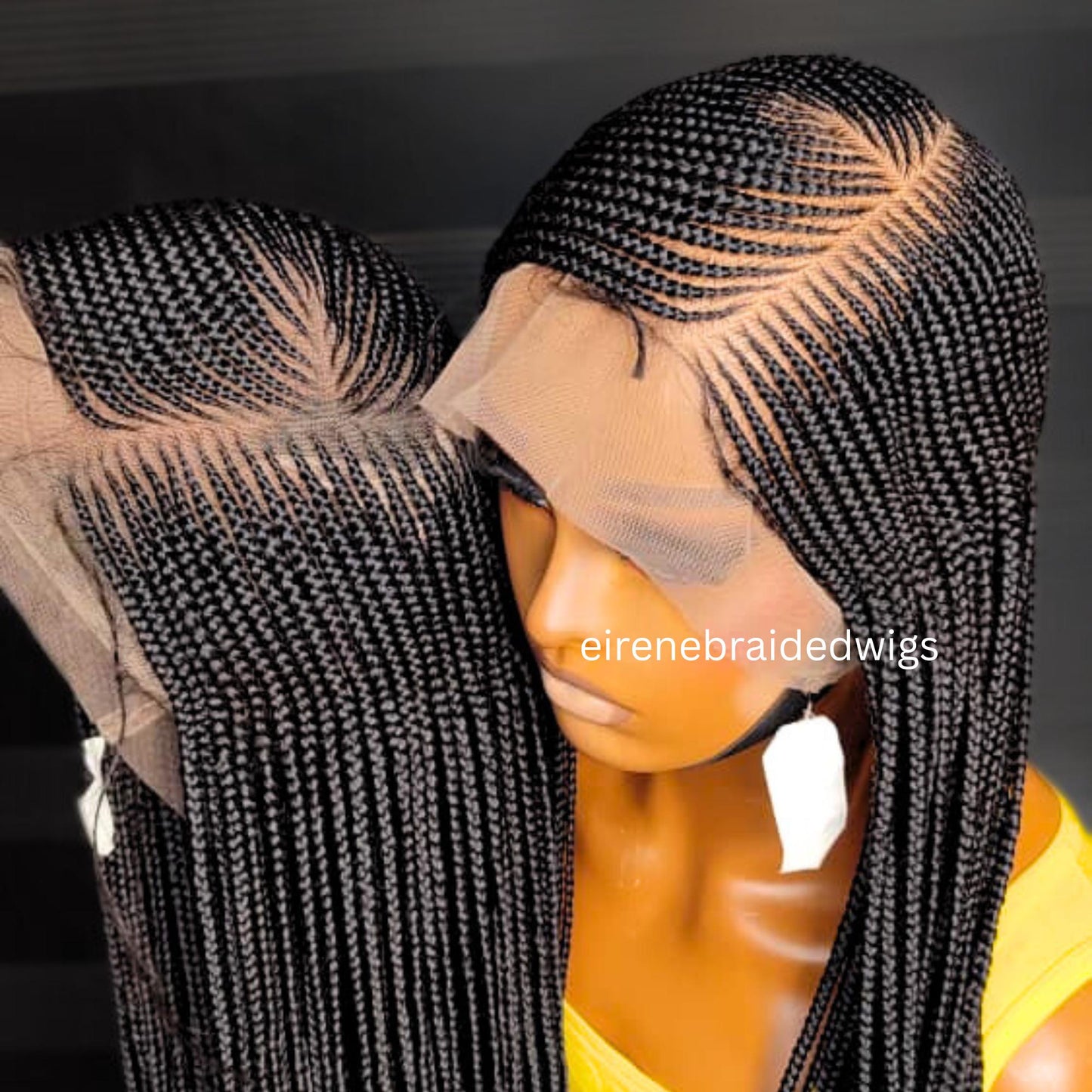 Braided Wigs for Black Women Fulani Braided Wig – Ghana Weave Crochet – Lace Frontal Human Hair – product image 8