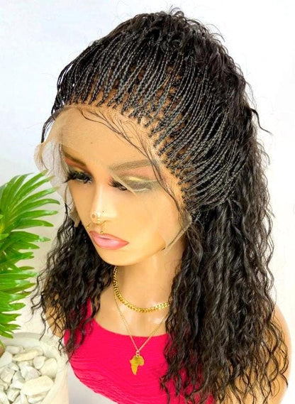 Braided Wigs for Black Women Lace Front Boho Braided Wig – Micro Braids – Deep Wave – Passion Twist – product image 1