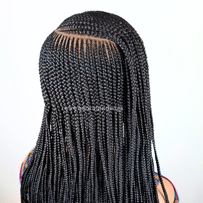 Braided Wigs for Black Women Fulani Braided Wig – Ghana Weave Crochet – Lace Frontal Human Hair – product image 2