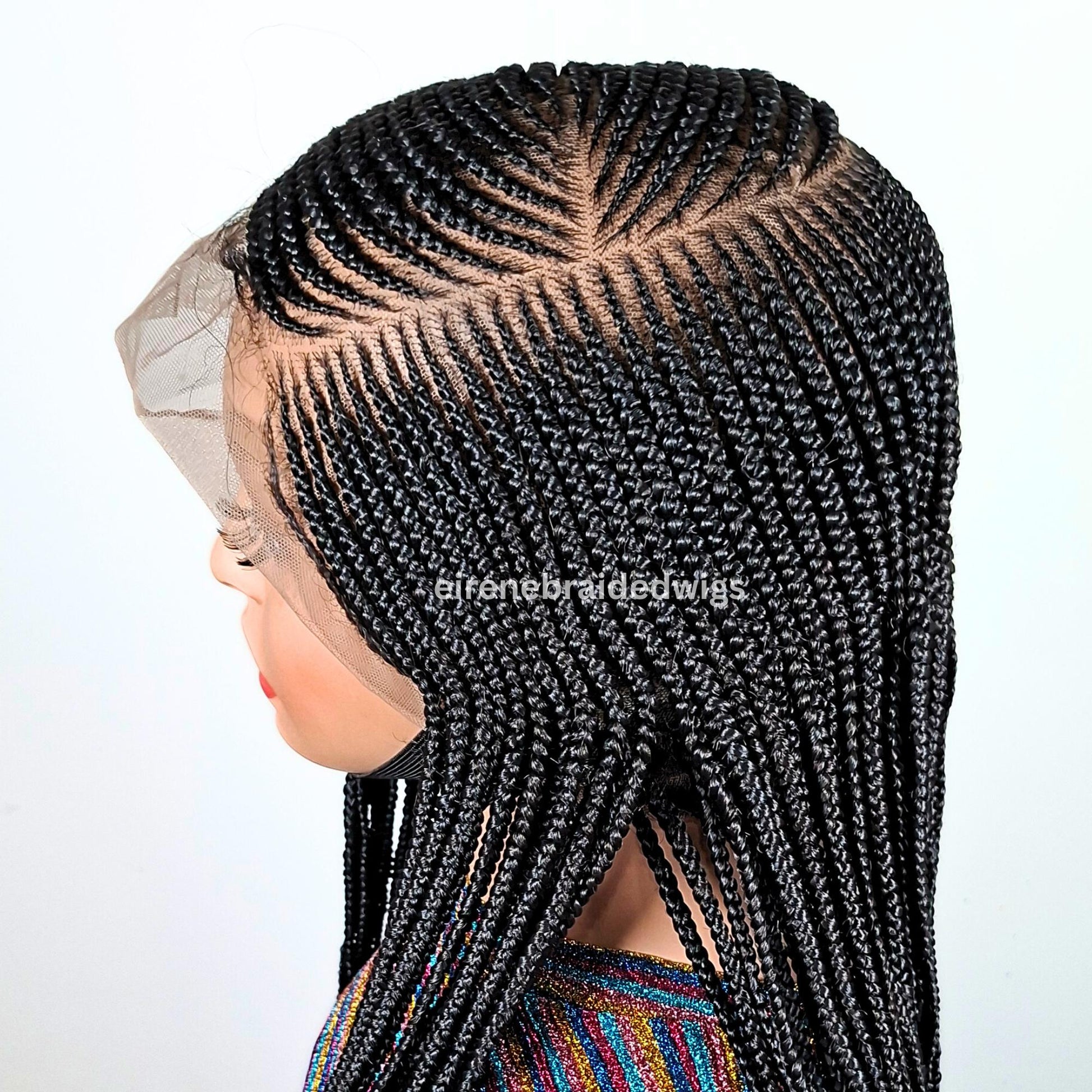 Braided Wigs for Black Women Fulani Braided Wig – Ghana Weave Crochet – Lace Frontal Human Hair – product image 5
