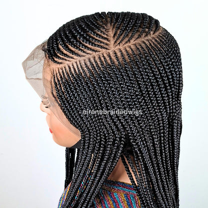 Braided Wigs for Black Women Fulani Braided Wig – Ghana Weave Crochet – Lace Frontal Human Hair – product image 5