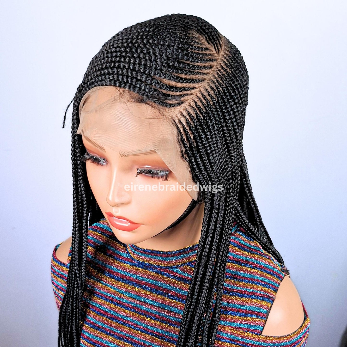 Braided Wigs for Black Women Fulani Braided Wig – Ghana Weave Crochet – Lace Frontal Human Hair – product image 6