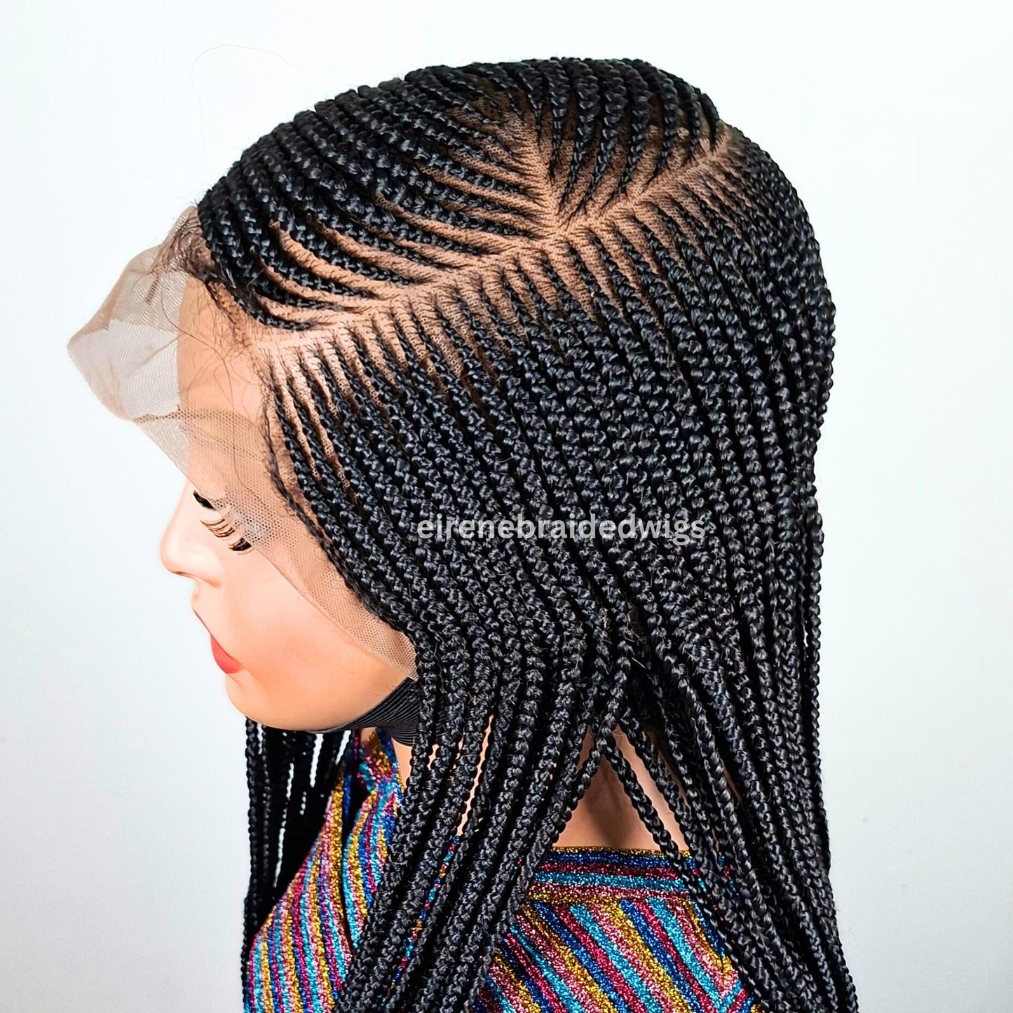 Braided Wigs for Black Women Fulani Braided Wig – Ghana Weave Crochet – Lace Frontal Human Hair – product image 7