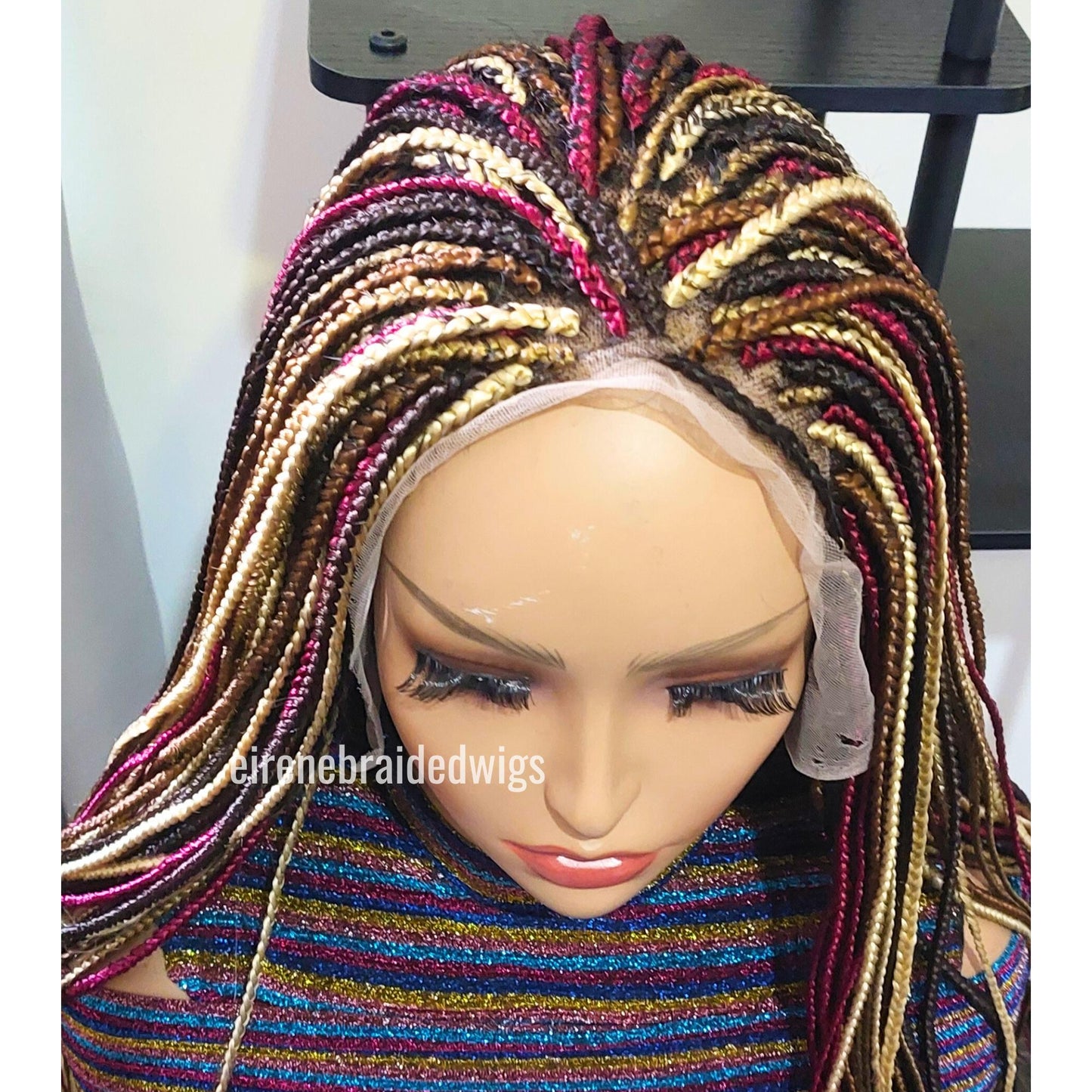 Braided Wigs for Black Women Knotless Box Braid Wig – Full Lace Frontal – Handmade Twist Braid – product image 3