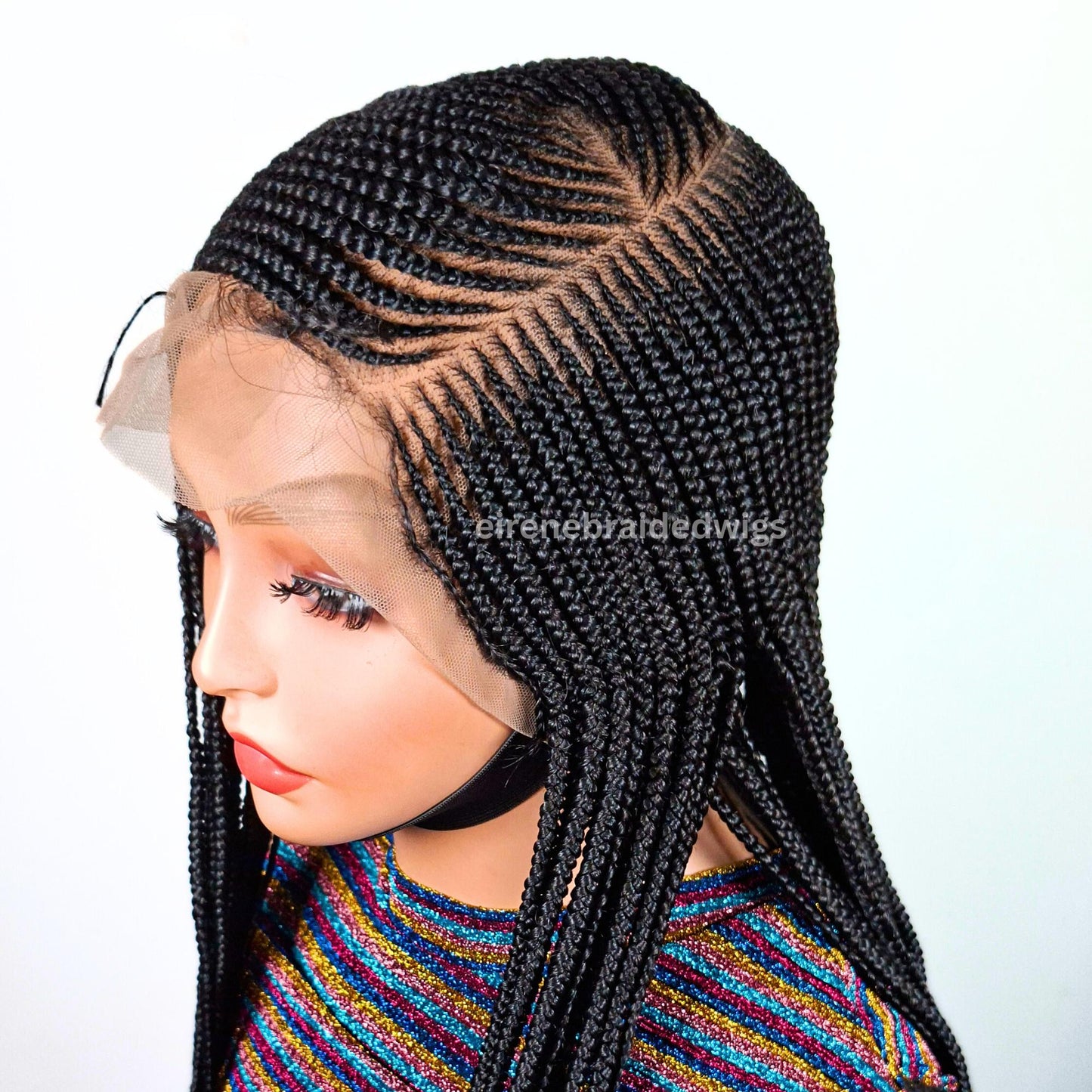Braided Wigs for Black Women Fulani Braided Wig – Ghana Weave Crochet – Lace Frontal Human Hair – product image 4