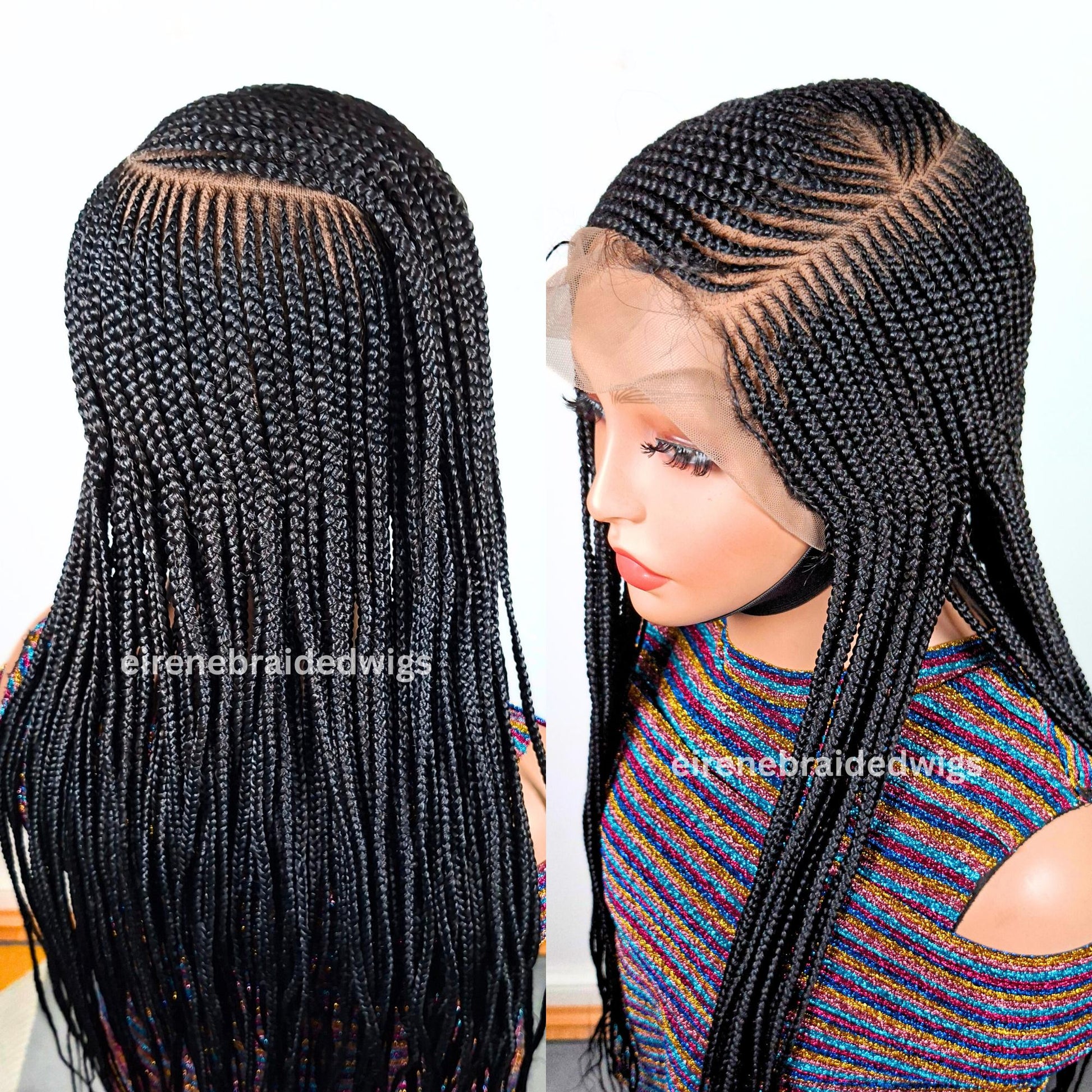 Braided Wigs for Black Women Fulani Braided Wig – Ghana Weave Crochet – Lace Frontal Human Hair – product image 1
