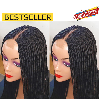 26inches Braided Wigs for Black Women Handmade Braided Wig – Cornrow Weave – 2x4 Lace Closure – product image 1