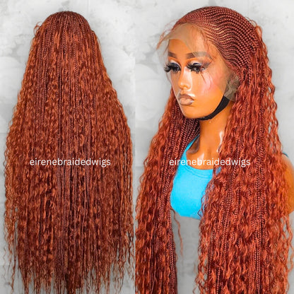 Braided Wigs for Black Women Knotless Boho Goddess Loc Lace Frontal Cornrow Wig French Spanis – product image 5