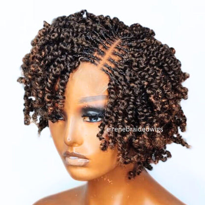 Ombre SpringTwist Braided Wigs for Black Women – Lightweight Lace Front Bob Wig – product image 1