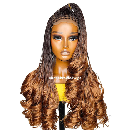 Braided Wigs for Black Women 28" Spanish Curls Braided Wig – Human Hair Lace Front – product image 2
