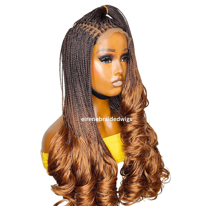 Braided Wigs for Black Women 28" Spanish Curls Braided Wig – Human Hair Lace Front – product image 3