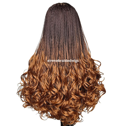 Braided Wigs for Black Women 28" Spanish Curls Braided Wig – Human Hair Lace Front – product image 4