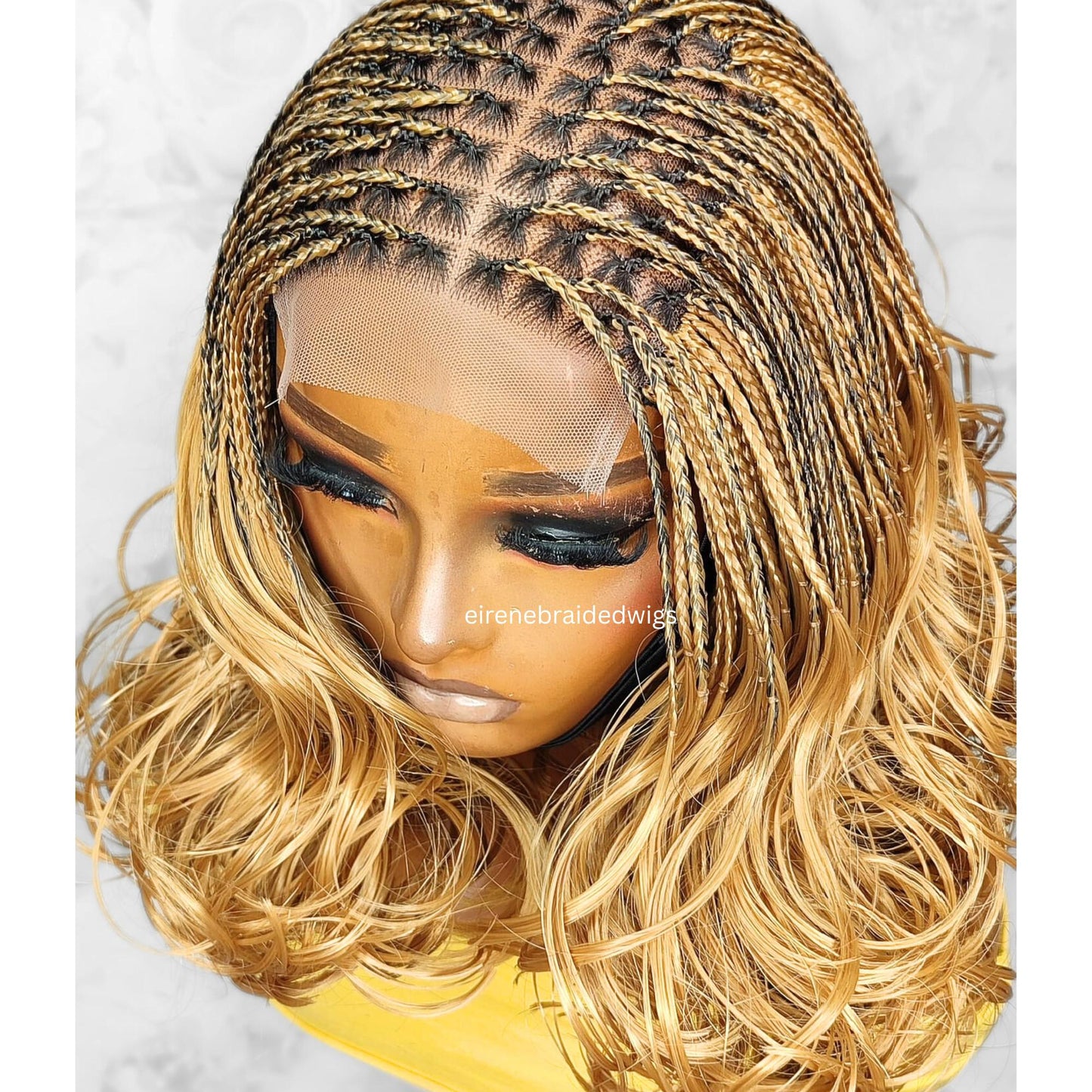 Braided Wigs for Black Women 16in Knotless Spanish Curls Braided Wig – Lace Frontal Box Bob Braids – product image 9