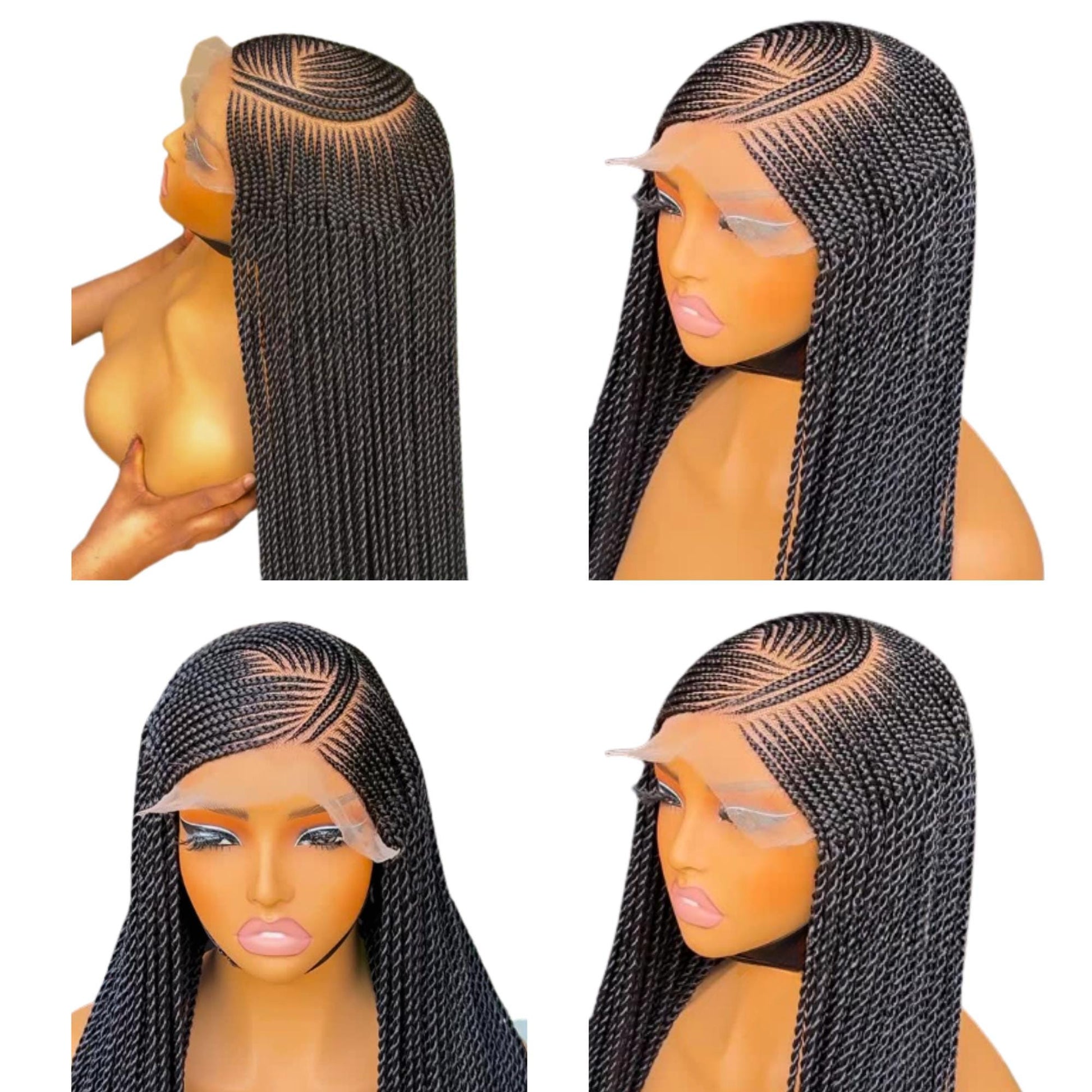 Braided Wigs for Black Women Hand-Tied Lace Frontal Braided Wig – Fulani Tribal Style – product image 1