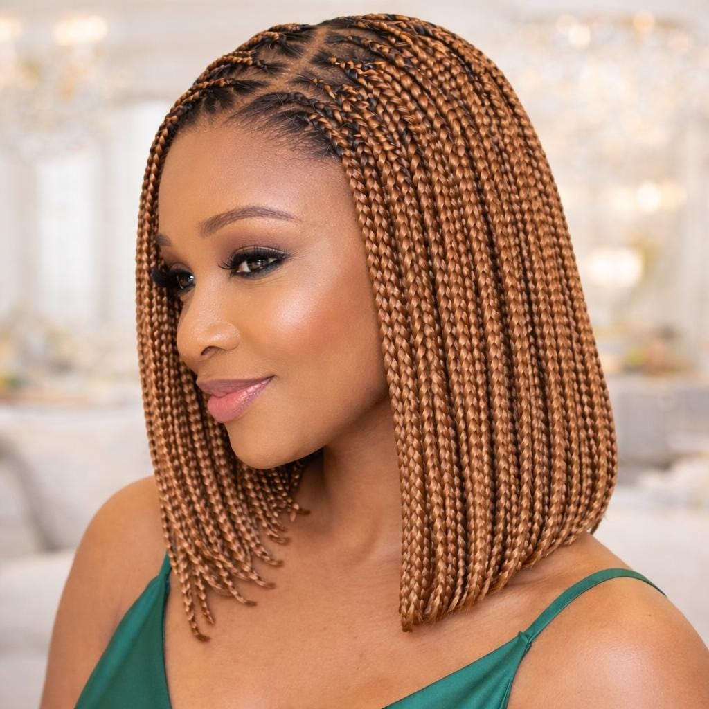 Braided Wigs for Black Women Box Braids Bob Wig – 10 Inch Lace Frontal Wig – product image 6