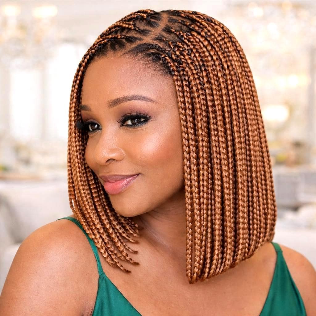 Braided Wigs for Black Women Box Braids Bob Wig – 10 Inch Lace Frontal Wig – product image 7