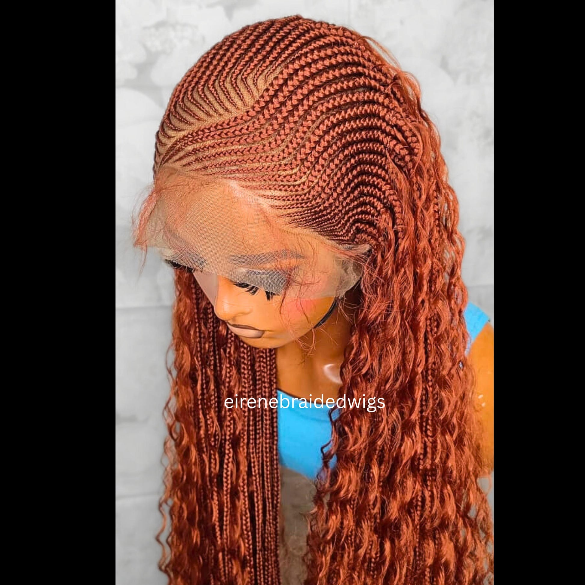 Braided Wigs for Black Women Knotless Boho Goddess Loc Lace Frontal Cornrow Wig French Spanis – product image 2