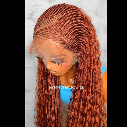 Braided Wigs for Black Women Knotless Boho Goddess Loc Lace Frontal Cornrow Wig French Spanis – product image 2