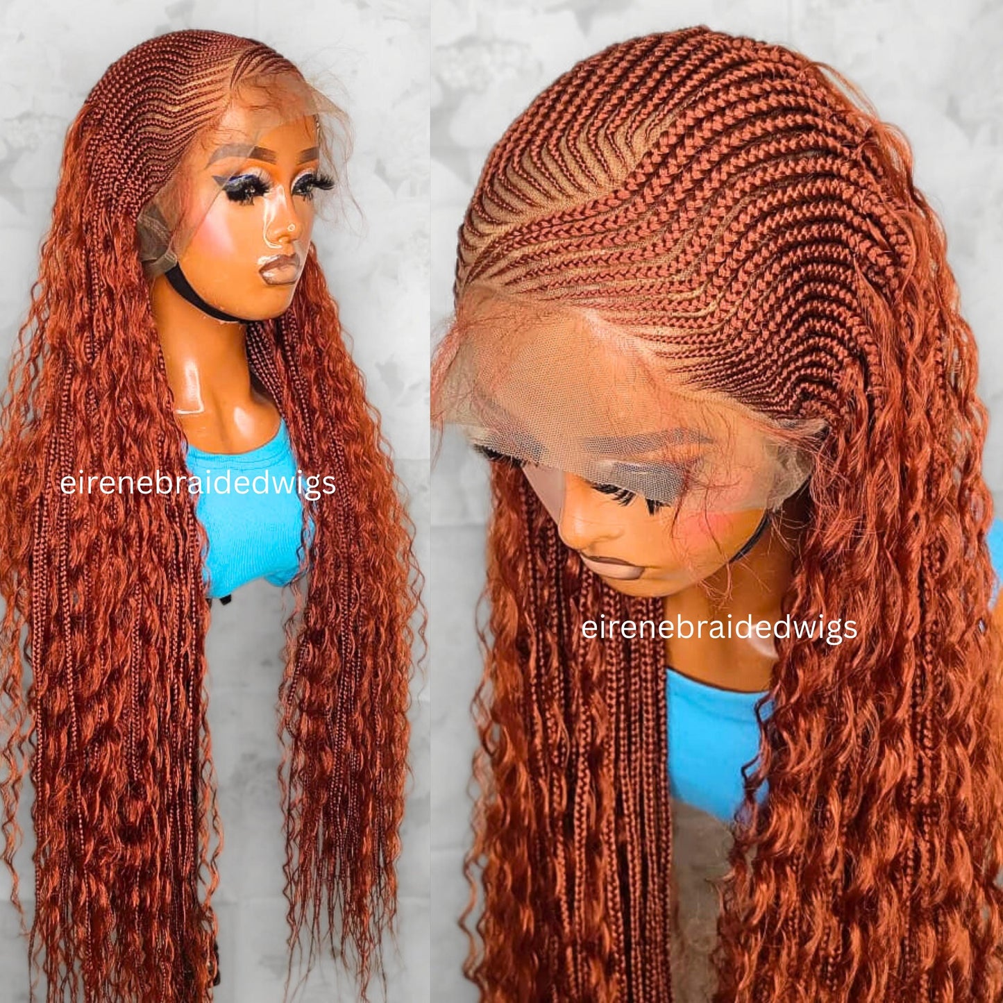 Braided Wigs for Black Women Knotless Boho Goddess Loc Lace Frontal Cornrow Wig French Spanis – product image 1